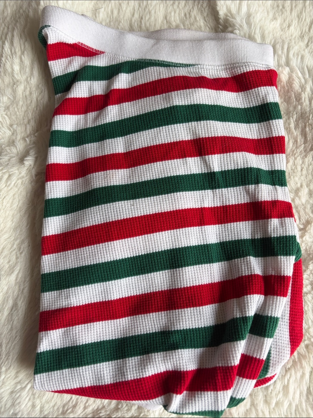 Old Navy x-mas pajama pants sized Large Maternity green and red stripes